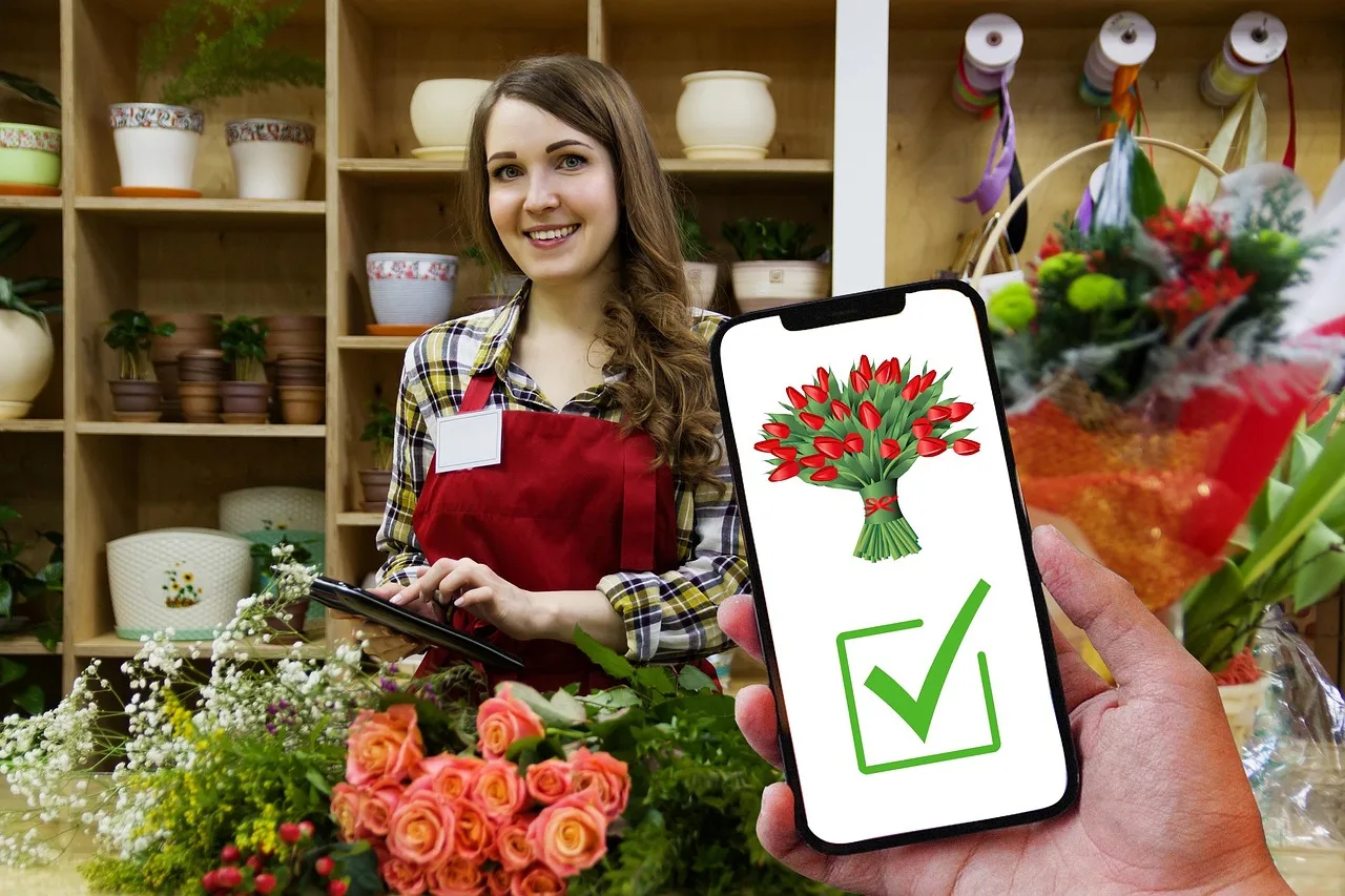 blomsterhandler, flower shop, blomst baggrund, natur, levering, online levering, blomst levering, blomster, buket, blomsterbestilling, online, service, levering af blomster, blomst tapet, gennem internettet, bestilling af en gave online, smukke blomster, gave, smartphone, app
